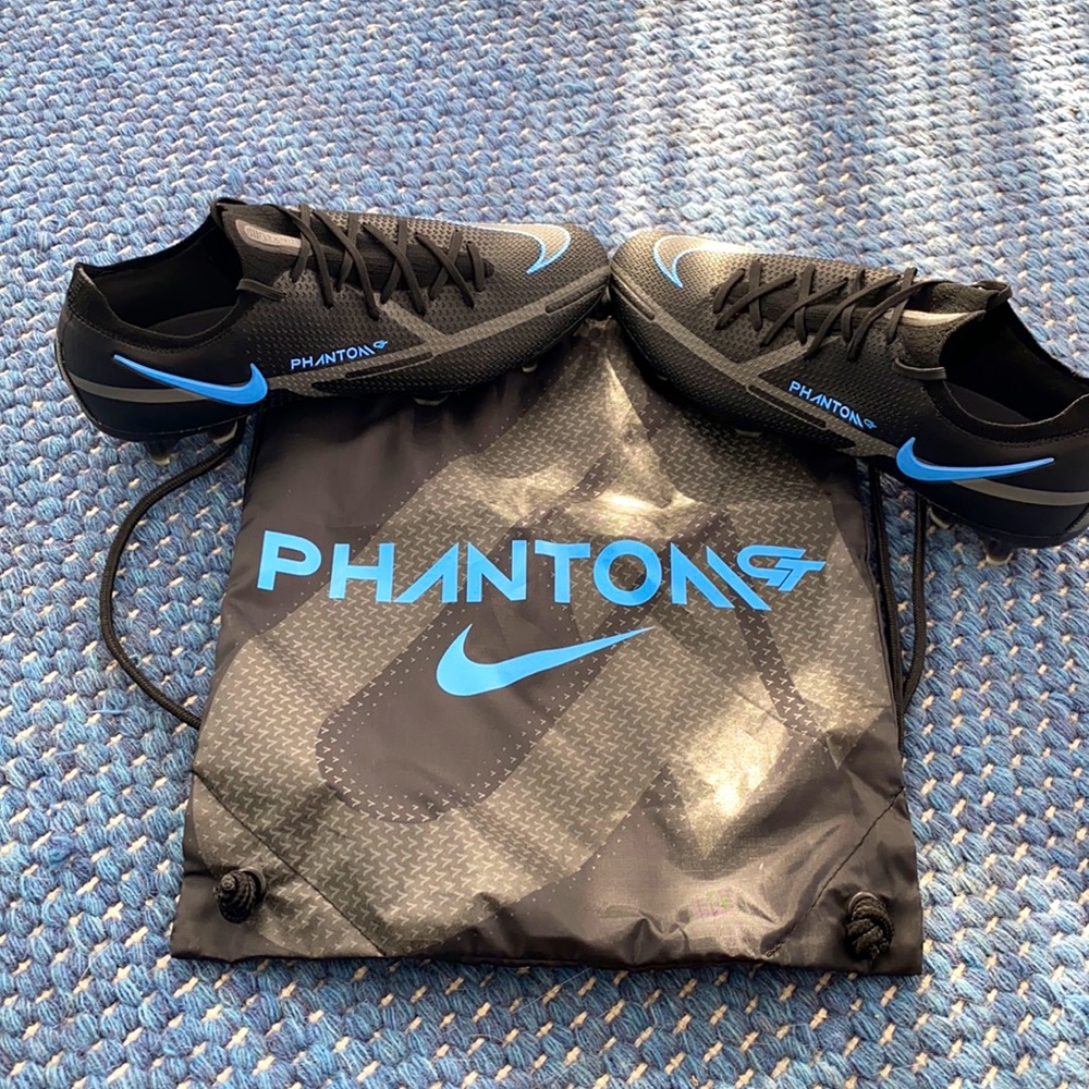 Nike Phantom GT2 Elite FG Black Blue ACC CZ9890-004 Soccer Cleats Size 11 - New